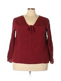 Details About Nwt Charlotte Russe Women Red Long Sleeve Blouse 2 X Plus