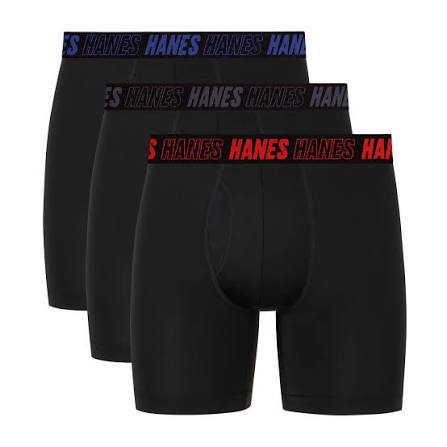 Mua Hanes Men's Moves Performance Boxer Brief, Total Support Pouch, Regular/Trunk/Long Leg, 3-Pack, 6", Black, L (Pack of 3) trên Amazon Anh chính hãng 2026 | Fado