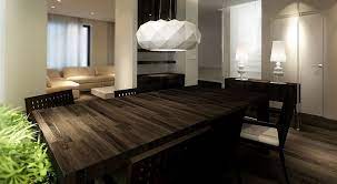 dark wood dining table interior