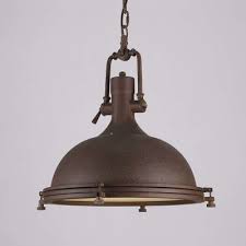 Large Bowl Shape Rust Single Light Led Pendant Lighting In Nautical Style Takeluckhome Com