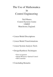 Mathematica In Control Engineering