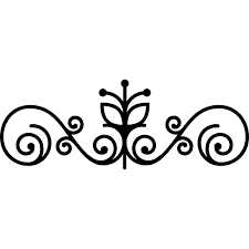 Desenho de curvas e redemoinhos florais - ícones de arte grátis