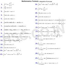 Maths Formula Integration Formula For Hsc Board Hsc