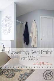 Covering Red Paint On Walls In Half The