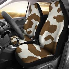 Cow Hide Car Seat Covers Set Light