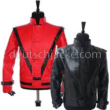 Michael jackson thriller mens red leather jacket. Mj Michael Jackson Thriller Red And Black Leather Jacket Deutsch Jacke