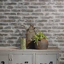 Exposed Brick Matte White And Taupe