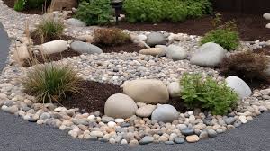 garden made with white rocks and gravel