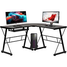 1.8 out of 5 stars 6. L Shaped Desk Office Computer Glass Corner Desk With Keyboard Tray Walmart Com Walmart Com