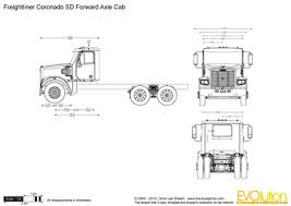 Freightliner Coronado Sd Forward Axle Cab Vector Drawing