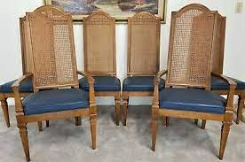Antique 6 hitchcock type dining room chairs cane seats circa 1830. Nabor 6 Vintazhnyj Drexel Mebel Italyanskaya Provincialnyh Trost Zadnej Obedennye Stulya Ebay