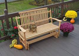 bent oak wood glider bench from