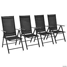 Textilene Black Folding Patio Chairs