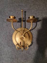 Vintage Brass Wall Sconce Candle Holder