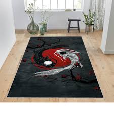 yin yang koi fishes fish pattern rug