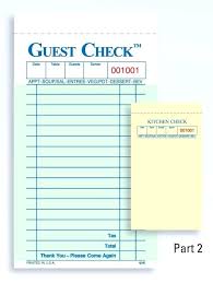 Restaurant And Bar Guest Checks Check In Form Templates