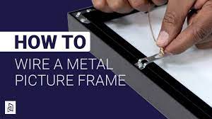 wire a metal picture frame for hanging