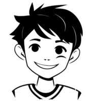 boy black and white vector art icons