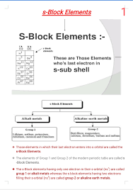 s block elements 1 chemistry notes