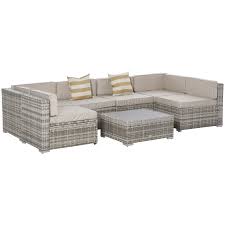 Outdoor Wicker Patio Sofa Set