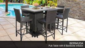 8 Piece Outdoor Wicker Bar Table With
