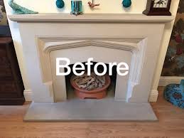 how to clean stone fireplace