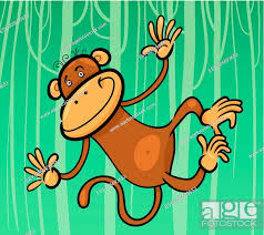cartoon ilration of funny monkey