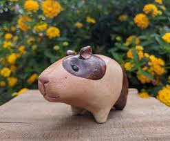 Hand Pinch Pottery Guinea Pig Brown