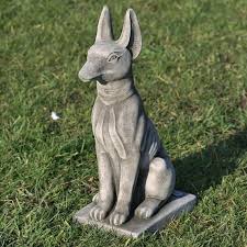 Pharaoh Dog Statue Reconstituted Lime