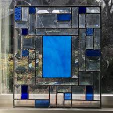 Deep Blue Stained Glass Center And Blue