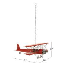 Metal Red Airplane Wall Decor