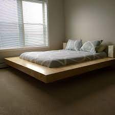 maple wood floating platform bed frame