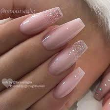 I've collected hottest 50 pink nails design in kinds of style: Fails Design Matte Pink Sparkle 19 Ideas Ombre Acrylic Nails Fake Nails Pink Acrylic Nails