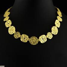 24k 995 pure gold double sided necklace
