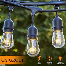 Us 9 9 48 Foot Weatherproof Outdoor String Lights 15 Hanging Sockets Bulbs Not Included Ul Listed E26 Commercial Grade Heavy Duty Stran In Lighting