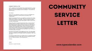 free printable community service letter