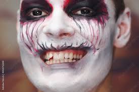 stockfoto man makeup halloween scary