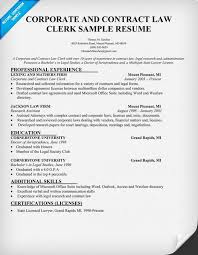 Corporate And Contract Law Clerk Resume Sample