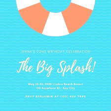Pool Party Invites Invitation Wording For Adults Cards