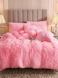 3pcs Pink Plush Duvet Cover Set 1