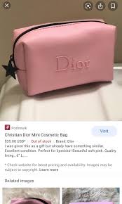 christian dior make up bag pink