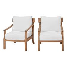 Hampton Bay Woodford 3 Piece Eucalyptus Wood Square Outdoor Bistro Set With Cushion Guard Bright White Cushions