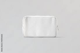 blank white canvas cosmetic bag mockup