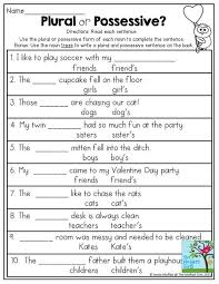 Free grammar and punctuation worksheets from k5 learning; February No Prep Packets 2nd Grade Grammar Possessive Nouns Grammar Exercises