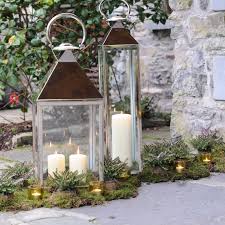 stainless steel outdoor lanterns set