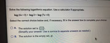 Solve The Following Logarithmic