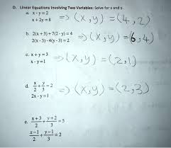Solved Linear Equations Involving Two