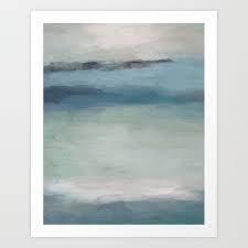 abstract painting light blue teal