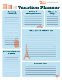 Free Printable Vacation Planner Creative Center