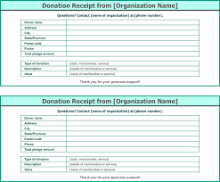 donation receipt template xltx 21kb